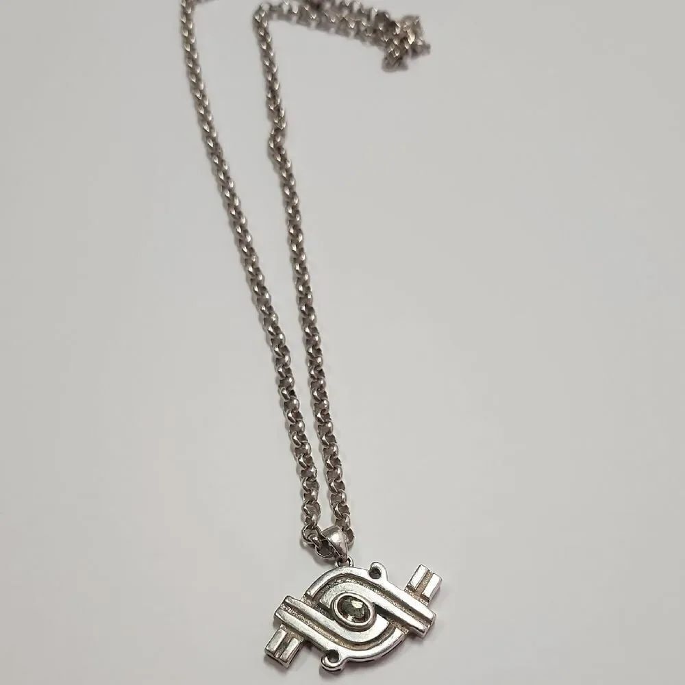 Sterling Silver Necklace With Semi Precious Stone Jadeite 925